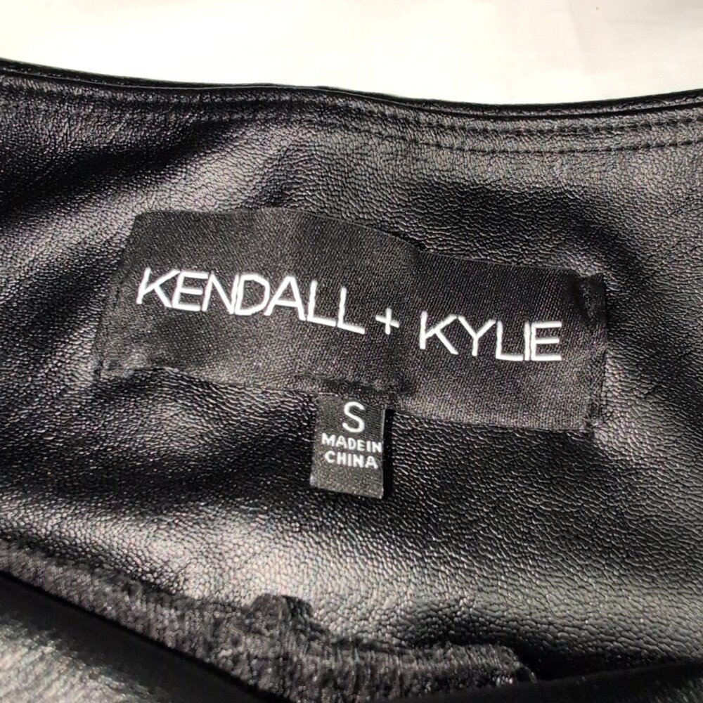 Kendall & Kylie Faux Leather Skinny Leggings Women's Small Black Stretch Spandex